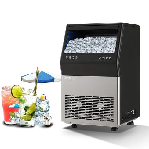 Commercial Ice Maker Machine, 100lbs/24H Stainless Steel 45pcs Under Counter ice Machine, Freestanding Ice Maker for Home Party Bar,Self-Cleaning. in Saudi Arabia