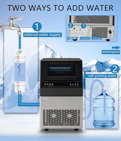 Commercial Ice Maker Machine, 100lbs/24H Stainless Steel 45pcs Under Counter ice Machine, Freestanding Ice Maker for Home Party Bar,Self-Cleaning. in Saudi Arabia