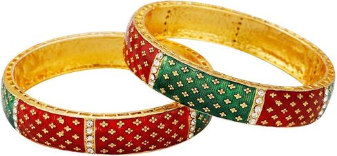 Efulgenz Gold Tone Bangle Indian Bangle مجموعة للنساء الأنيقة الإسورة مجموعة الأسوار الذهب الهندية المجوهرات الزفاف الهندية لحفل الزفاف بوليوود أزياء المجوهرات in Saudi Arabia