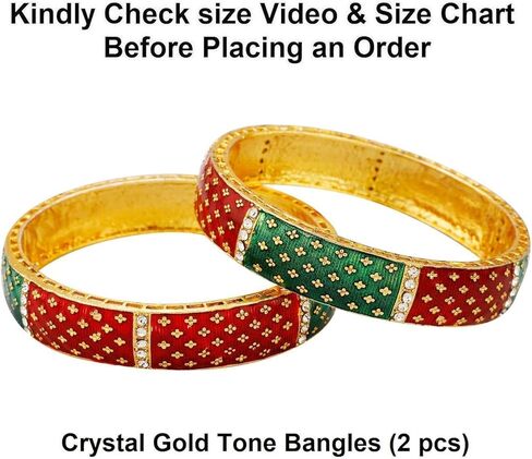 Efulgenz Gold Tone Bangle Indian Bangle مجموعة للنساء الأنيقة الإسورة مجموعة الأسوار الذهب الهندية المجوهرات الزفاف الهندية لحفل الزفاف بوليوود أزياء المجوهرات in Saudi Arabia