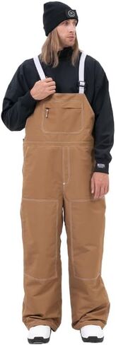 SNOWVERB Baggy Snow Bib Pants Waterproof Ski Bib Overalls Adjustable Snowboard Bibs Winter Snowsports Men in Kuwait