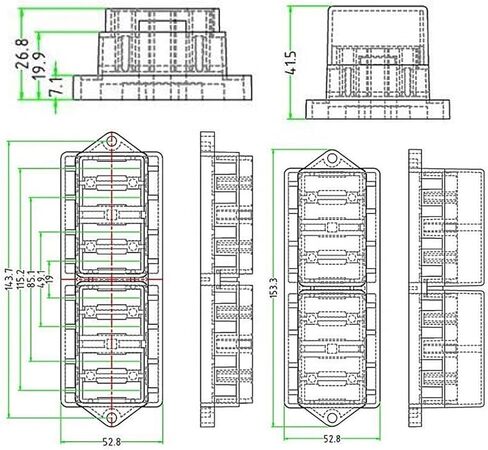 8 Way Fuse Holder Box Car Vehicle Circuit Blade Fuse Box Block with ATO Fuse Block Auto Car Accessories in Kuwait