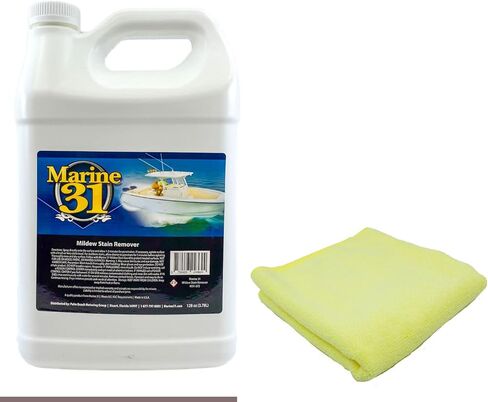 Marine 31 Mildew Stain Remover & Cleaner - Marine & Boat, Home & Patio, Bathroom & Shower Cleaner (Gallon & Towel Kit) in Kuwait