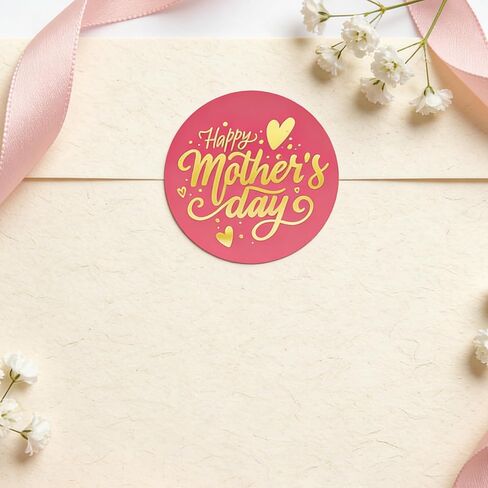 Happy Mother's Day Stickers Gold Foil Mothers Day Gift Tags 1.5 inch Mother Day Presents Party Favor for Envelope Seal Cards Boxes Gift Wrap 180 Pcs (Mother Day) in Saudi Arabia