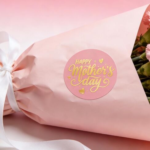 Happy Mother's Day Stickers Gold Foil Mothers Day Gift Tags 1.5 inch Mother Day Presents Party Favor for Envelope Seal Cards Boxes Gift Wrap 180 Pcs (Mother Day) in Saudi Arabia