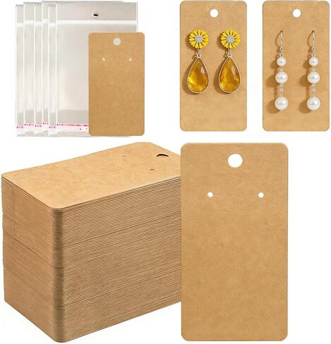 300pcs علامات ورقة حرس الحرس ثلاثية الأبعاد لعرض المجوهرات قلادة الأذن DIY ، و 150 بطاقة قرط مع 150 PCS أكياس in Kuwait