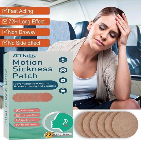 40PCS Motion Sickness Patches, Anti Nausea Sea Sickness Patch for Cruise, No Side Effects for Car and Boat Rides, Ships, Cruise and Airplane & Other Forms of Transport - for Adults and Kids (40PCS) in Saudi Arabia