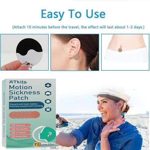 40PCS Motion Sickness Patches, Anti Nausea Sea Sickness Patch for Cruise, No Side Effects for Car and Boat Rides, Ships, Cruise and Airplane & Other Forms of Transport - for Adults and Kids (40PCS) in Saudi Arabia