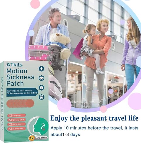 40PCS Motion Sickness Patches, Anti Nausea Sea Sickness Patch for Cruise, No Side Effects for Car and Boat Rides, Ships, Cruise and Airplane & Other Forms of Transport - for Adults and Kids (40PCS) in Saudi Arabia