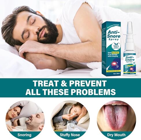 رذاذ مضاد للشخير - رذاذ طبيعي متطور لتخفيف الشخير، تركيبة 30 مل لفتح ممرات الهواء من أجل نوم أفضل، وتخفيف فعال للشخير لك ولشريكك in Kuwait