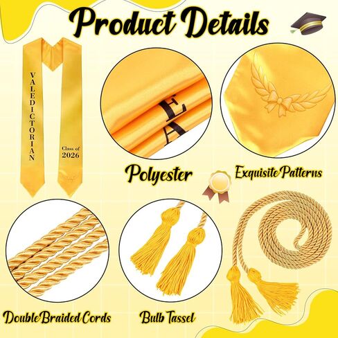 5 قطع من وشاح التخرج من فئة 2026 مع حبل شرف وسام جائزة التخرج in Kuwait