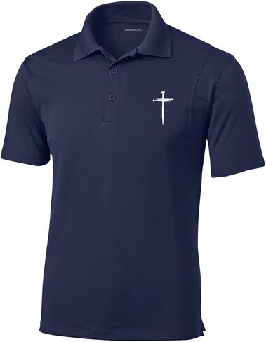 Trenz Shirt Company Mens Christian Polo Assored Nail Cross Golf Polo in Kuwait