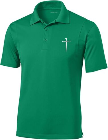 Trenz Shirt Company Mens Christian Polo Assored Nail Cross Golf Polo in Kuwait