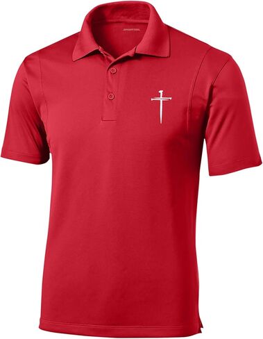 Trenz Shirt Company Mens Christian Polo Assored Nail Cross Golf Polo in Kuwait