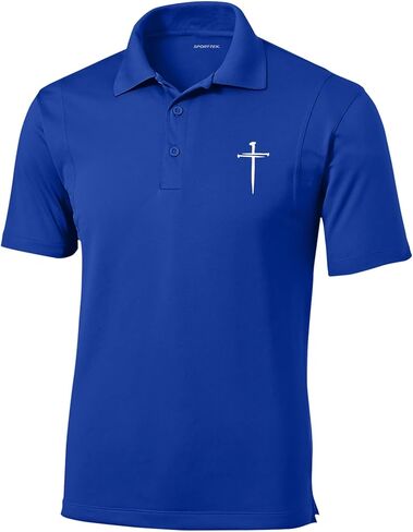 Trenz Shirt Company Mens Christian Polo Assored Nail Cross Golf Polo in Kuwait