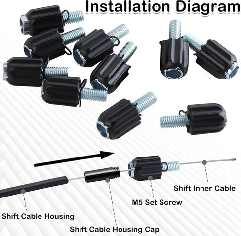 KEWAYO Bike Transmission Fine Adjustment Screws Index Adjusting Barrel M5 Downtube Barrel Adjuster for Bicycle Transmission Front and Rear Paddle Adjustment Brake Adjustment, etc. (M5) 10PCS in Saudi Arabia