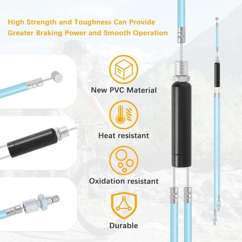 BMX Bike Gyro Brake Cables Front+Rear (Upper+Lower) with Spinner Rotor - Premium Stainless Steel Cable&Housing Complete Replacement Kit, Stable Flexible for Most Gyro Systems & 20" Bikes, Professional in Kuwait