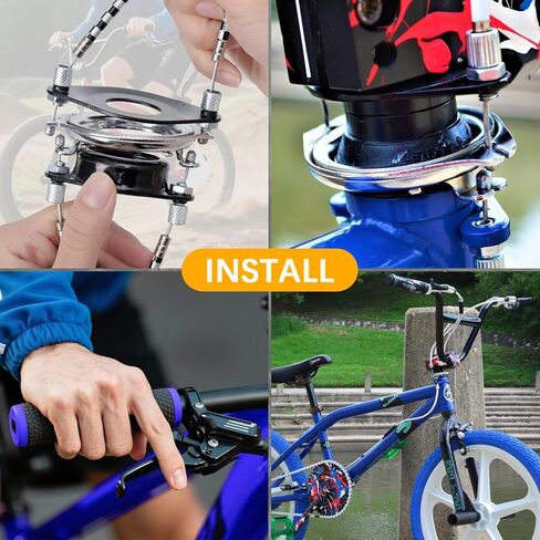 BMX Bike Gyro Brake Cables Front+Rear (Upper+Lower) with Spinner Rotor - Premium Stainless Steel Cable&Housing Complete Replacement Kit, Stable Flexible for Most Gyro Systems & 20" Bikes, Professional in Kuwait