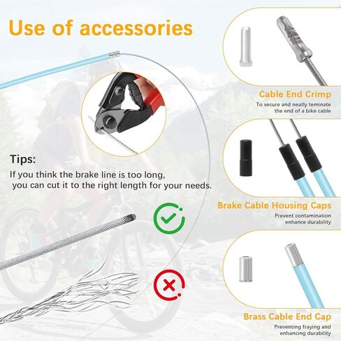 BMX Bike Gyro Brake Cables Front+Rear (Upper+Lower) with Spinner Rotor - Premium Stainless Steel Cable&Housing Complete Replacement Kit, Stable Flexible for Most Gyro Systems & 20" Bikes, Professional in Kuwait