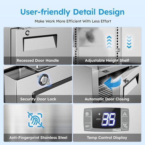 ETL & NSF Certified 27" W 1 Door 11.6 Cu.Ft Commercial Sandwich Salad Pizza Prep Table Refrigerator,Stainless Steel Food Prep Station Fridge,Condiment Cooler with Cutting Board, 1 Shelves 8 Pans in Kuwait
