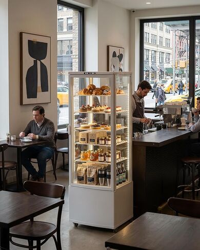 ثلاجة عرض الكيك ابستريمان، 10 قدم مكعب. حافظة عرض تجارية بطول 280 لتر، مبرد مخبز زجاجي مزدوج الطبقات، مع ضوء LED، للمقهى والمخبز والمطاعم in Kuwait