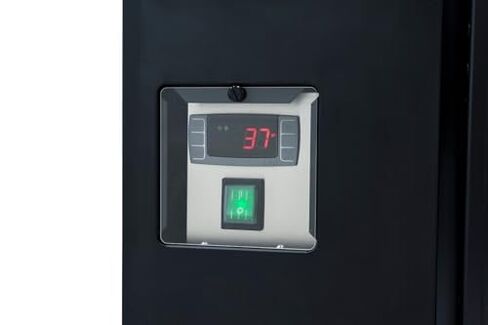 Empura 90" Back Bar Cooler Cabinet with 3 Swing Glass Doors | Commercial Refrigerator Fridge Beverage Beer for Restaurant Buffet | 90.4" W x 27.6" D x 42.5" H, Stainless Steel Countertop, Black, 115v in Kuwait