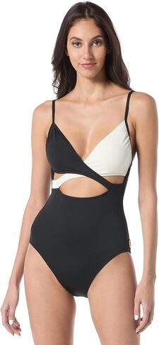 Vince Camuto Women's Solid Tie Front Halter One Piece in Saudi Arabia