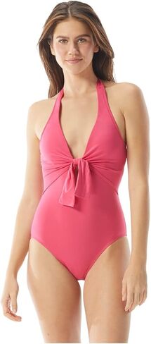 Vince Camuto Women's Solid Tie Front Halter One Piece in Saudi Arabia