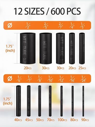 مجموعة أنابيب الانكماش الحراري Eventronic 3:1 600 قطعة، أنبوب الانكماش الحراري السلكي، أنبوب الانكماش الكهربائي، أنابيب الانكماش الحراري الصناعية، أنابيب تغليف الأسلاك المنكمشة in Kuwait