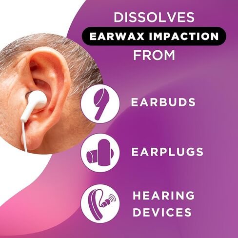 مجموعة تنظيف شمع الأذن من ليبو - قطرات مساعدة لتنظيف شمع الأذن، حقنة لمبة وسدادات أذن قطنية، إزالة شمع الأذن سريعة المفعول، خالية من البيروكسيد، محلول آمن ولطيف للعناية بالأذن in Kuwait