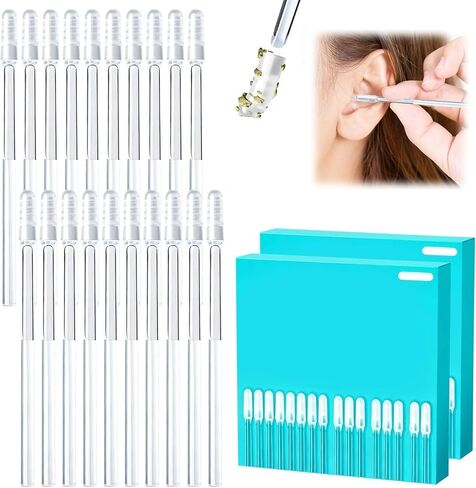 48 Pcs Earwax Removal Adhesive Swabs Ear Wax Removal Tool & Ear Cleaning Tool Kit, with Gentle Removal Stick for All Ages in Kuwait