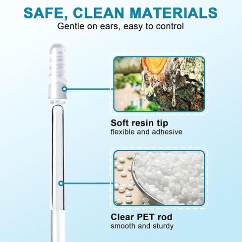 48 Pcs Earwax Removal Adhesive Swabs Ear Wax Removal Tool & Ear Cleaning Tool Kit, with Gentle Removal Stick for All Ages in Kuwait