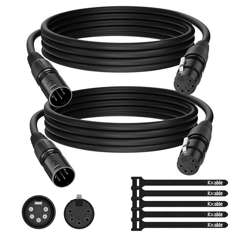 كابل DMX ذو 5 أقدام بطول 10 أقدام (عبوة من قطعتين)، كابل إضاءة مسرح DMX512 XLR ذكر إلى أنثى ذو 5 أسنان، إشارة ممتازة لإضاءة المسرح، وحدة التحكم، معدات الصوت، موصلات ذاتية القفل، مقاومة اسمية 110 أوم in Saudi Arabia