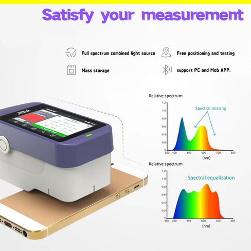 Touch Screen Spectrophotometer Color Difference Tester with Caliber 8mm Reflectivity Range 0-200% Resolution 0.01% 8000 Group Mass Storage USB Interface in Saudi Arabia