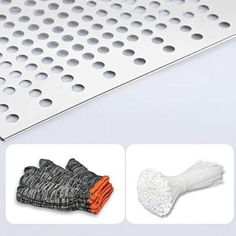 Perforated Metal Sheet with Holes - Includes Ties & Gloves for Secure Installation | Perfect for DIY Projects & Industrial Use, Durable & Versatile in Kuwait