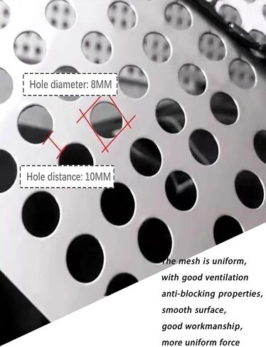 Stainless Steel Perforated Metal Sheet for Ventilation & Decoration, 8mm Holes, 0.3mm Thickness, 15x330cm, Durable Mesh Panel for Home & Industrial Use in Kuwait