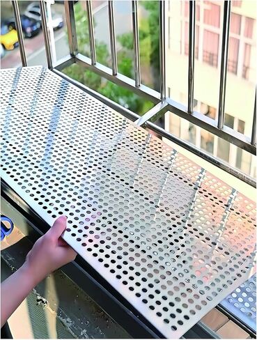 10mm Hole Perforated Metal Mesh Sheet - Decorative Screen for Windowsills, Guardrails & Flower Stands - 25x360cm Durable Metal Plate in Kuwait