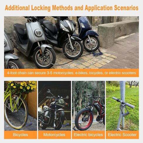 Diyife Bike U Lock Heavy Duty Anti Theft with 5FT Steel Cable, 18mm Shackle, 4-Digit Combination High Security Bike Lock with 2 Keys and Mounting Bracket for Electric Scooter, Ebike, Road, Motorcycle in Kuwait