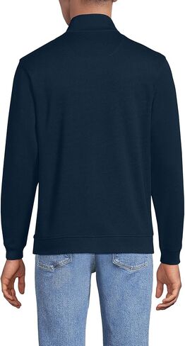 Lands' End Men's Long Sleeve Travel Kit Pique Quarter Zip Large Radiant Navy in Saudi Arabia