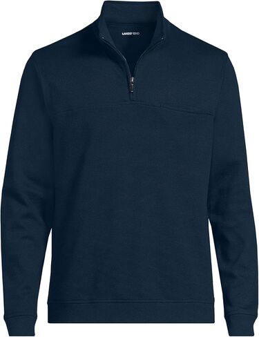 Lands' End Men's Long Sleeve Travel Kit Pique Quarter Zip Large Radiant Navy in Saudi Arabia
