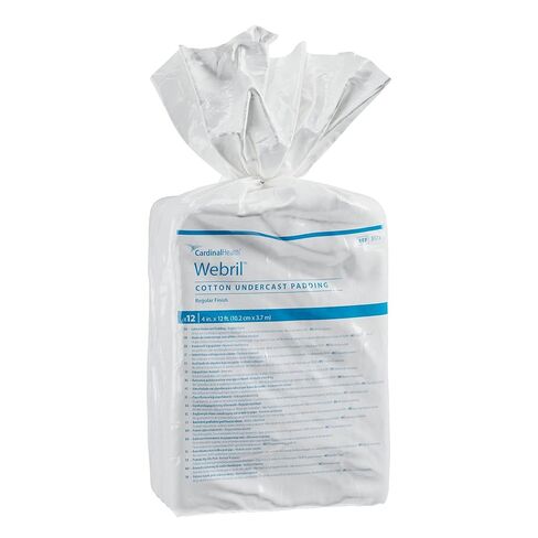 Cardinal Health™ Webril™ 100% Cotton Undercast Padding, 4IN x 4YD, Non-Sterile, Bulk, 3175-, Bag of 12 in Saudi Arabia