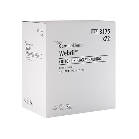 Cardinal Health™ Webril™ 100% Cotton Undercast Padding, 4IN x 4YD, Non-Sterile, Bulk, 3175-, Bag of 12 in Saudi Arabia