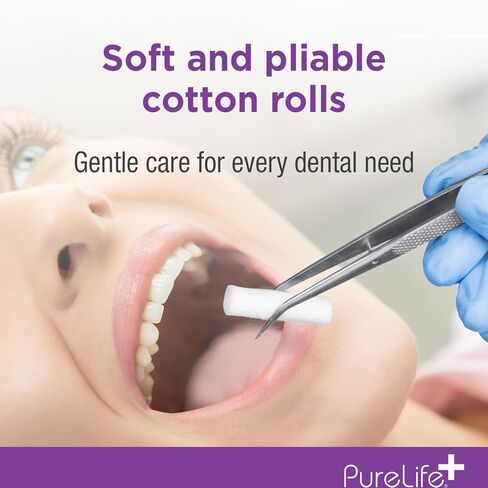 لفات قطنية للاسنان | 2000 باك | سدادات نزيف الأنف فائقة الامتصاص، مقاس 1.5 بوصة من القطن المرن للفم | لفات شاش غير معقمة، مريحة للاستخدام في طب الأسنان in Kuwait