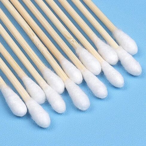 200 Pcs Double-Headed Wooden Cotton Swabs – for Ear Nose Cleaning Makeup Touch-Up Lipstick Removal Precision Beauty Care in Saudi Arabia
