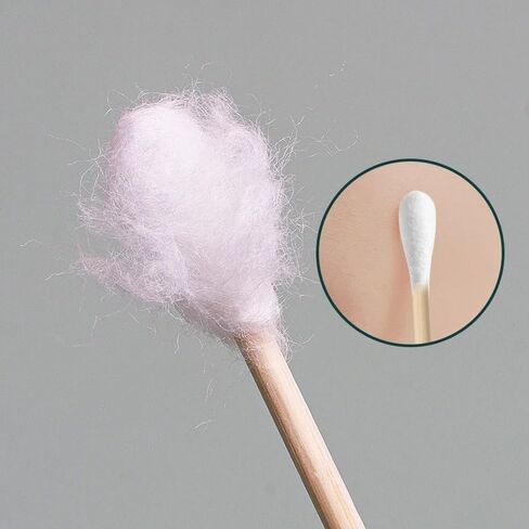 200 Pcs Double-Headed Wooden Cotton Swabs – for Ear Nose Cleaning Makeup Touch-Up Lipstick Removal Precision Beauty Care in Saudi Arabia