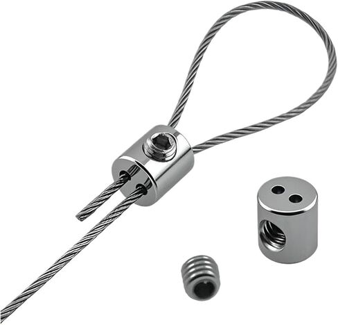 10pcs Steel Wire Rope Clamp Stainless Cable Hanging Clip Double Hole Adjustable Screws Fixed Hardware Accessories(N-100PCS) in Saudi Arabia