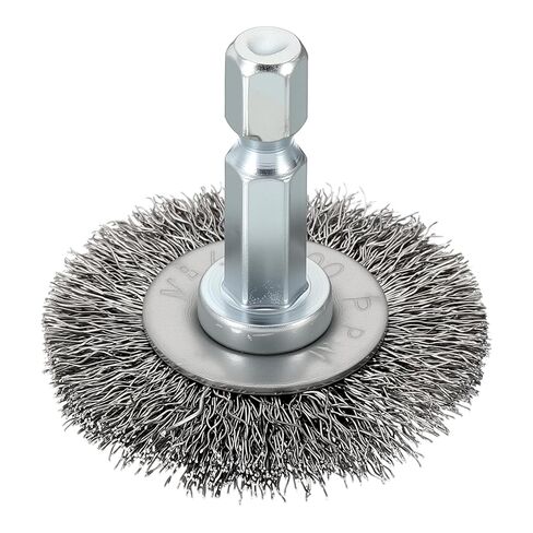 Wire Wheels for Drill, 6pcs 3in Crimped Wire Brush for Drill with 1/4in Hex Shank, [for Light Rust Deburring Paint Removal] - 0.012in Carbon Steel Wire in Saudi Arabia