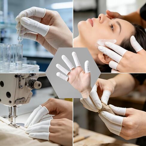 Professional Rubber Finger Cots - Textured Grip & Latex-Free Finger Tip Protectors for Counting Money, Handling Paper, Reusable Protective Guards 2.67" x 0.98", Labor Protection Finger Guards (300PCS) in Kuwait