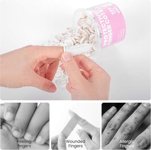 Professional Rubber Finger Cots - Textured Grip & Latex-Free Finger Tip Protectors for Counting Money, Handling Paper, Reusable Protective Guards 2.67" x 0.98", Labor Protection Finger Guards (300PCS) in Kuwait