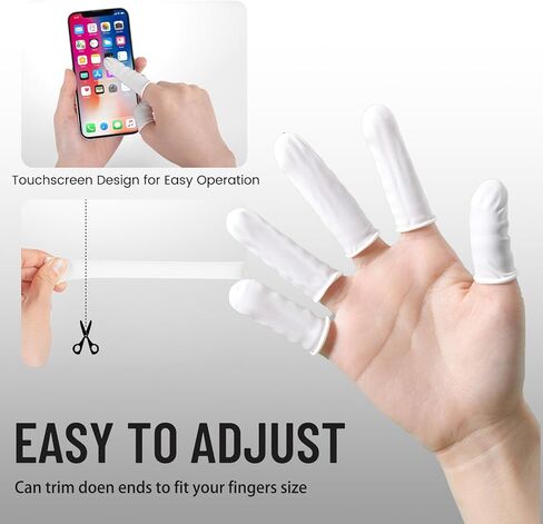 Professional Rubber Finger Cots - Textured Grip & Latex-Free Finger Tip Protectors for Counting Money, Handling Paper, Reusable Protective Guards 2.67" x 0.98", Labor Protection Finger Guards (300PCS) in Kuwait